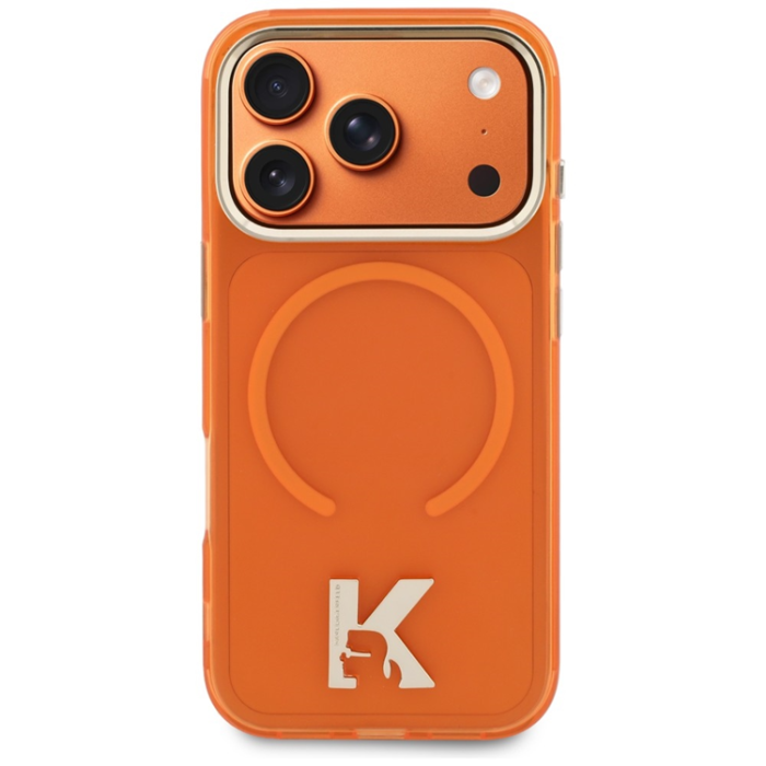 KARL LAGERFELD - Karl Lagerfeld iPhone 17 Pro Mobilskal Magsafe IML K Head Logo - Orange