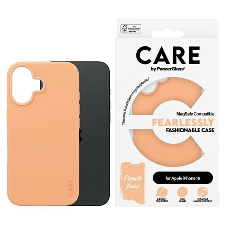 CARE By PanzerGlass iPhone 16 Mobilskal MagSafe Fashion - Orange | 2353 | AlltMobil