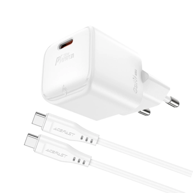 Acefast Väggladdare USB-C 20W Med Kabel A73 - Vit | 505295 | AlltMobil