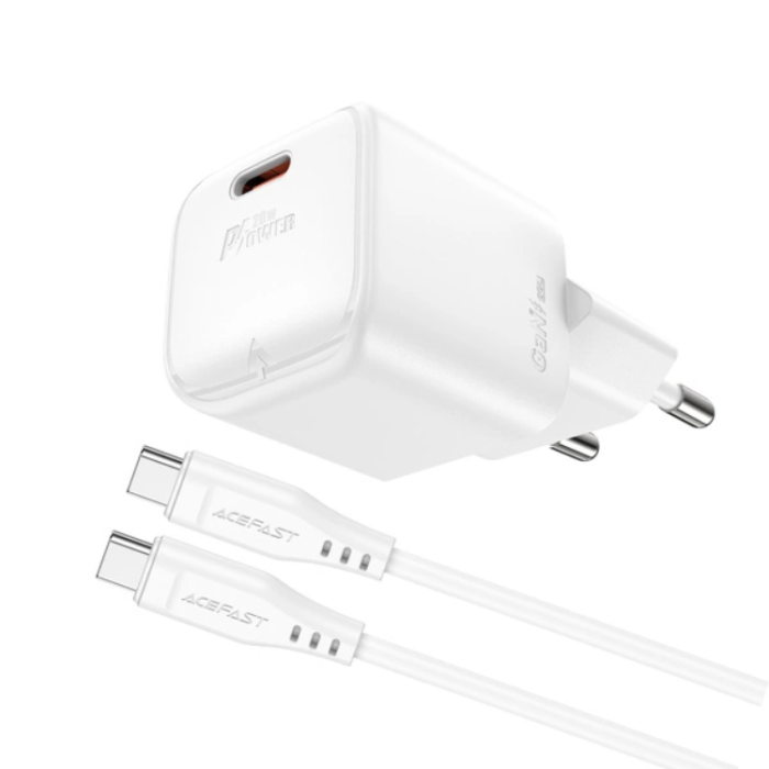 Acefast - Acefast Väggladdare USB-C 20W Med Kabel A73 - Vit