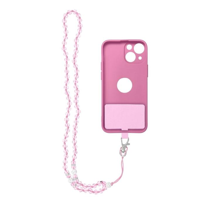 OEM - CRYSTAL DIAMOND hänge till telefonen runt halsen rosa