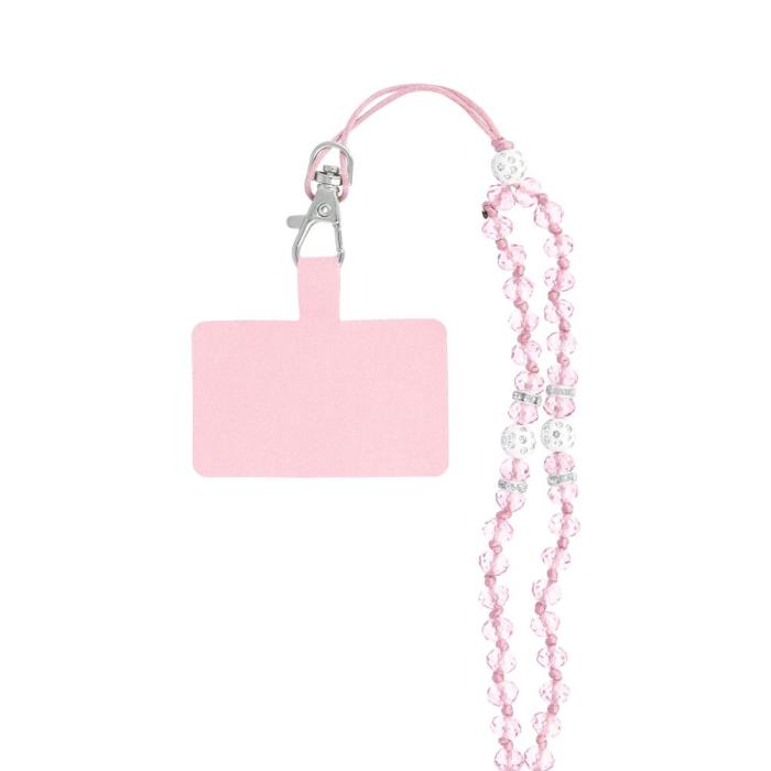 OEM - CRYSTAL DIAMOND hänge till telefonen runt halsen rosa