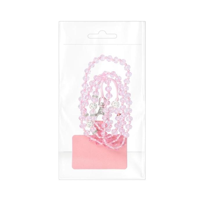 OEM - CRYSTAL DIAMOND hänge till telefonen runt halsen rosa