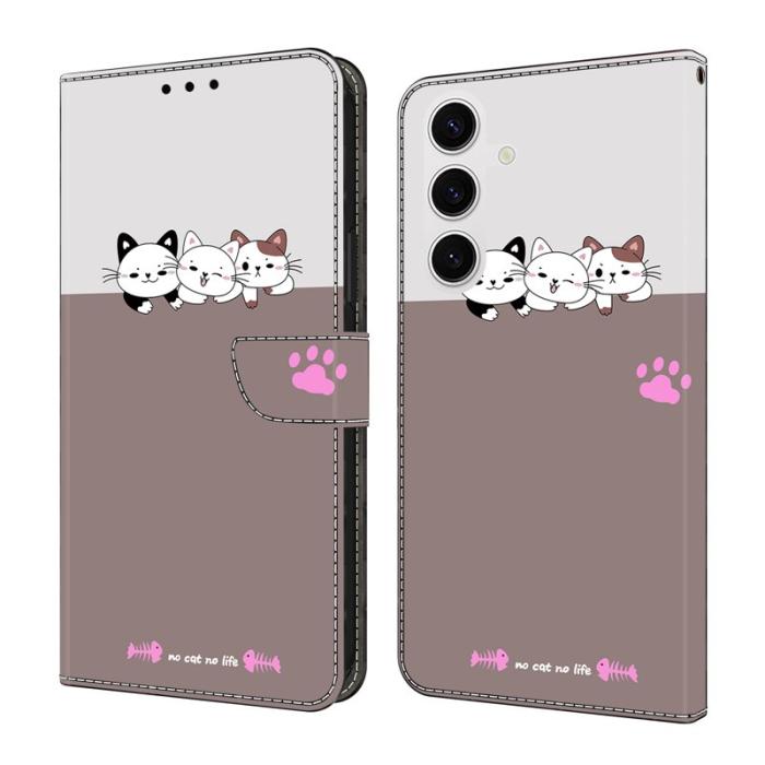 OEM - Samsung Galaxy S26 Plånboksfodral Fällbart Ställ Konstläder Mönster - Katter
