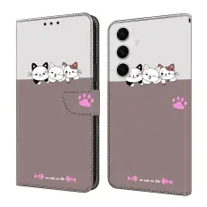 OEM - Samsung Galaxy S26 Pl&aring;nboksfodral F&auml;llbart St&auml;ll Konstl&auml;der M&ouml;nster - Katter