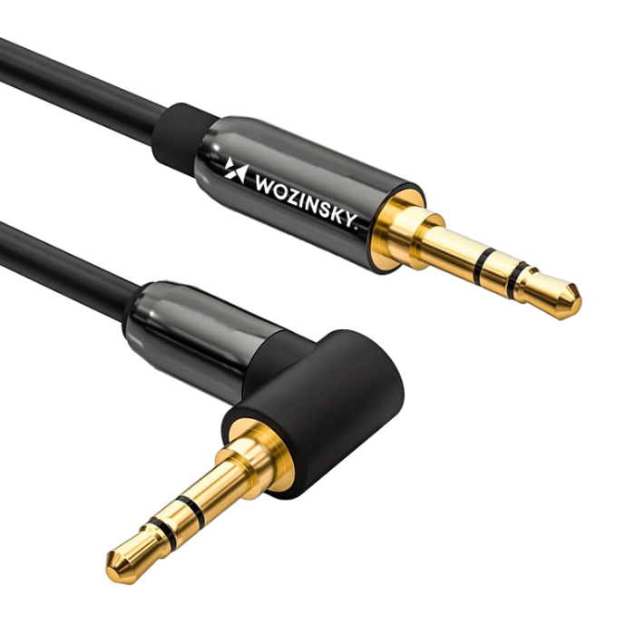 Wozinsky - Wozinsky AUX Kabel Vinklad Mini Jack 3m - Svart