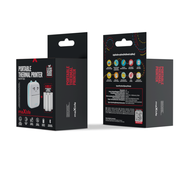 Maxlife - Maxlife Bluetooth Termisk Skrivare MXTP-100 - Blå