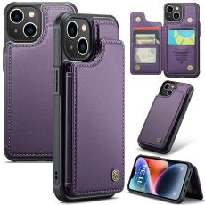 Caseme - CASEME C22 iPhone 14 Fodral Konstl&auml;der med RFID, Lila