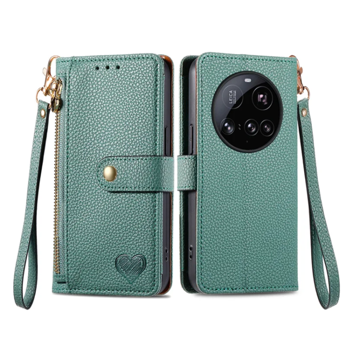 A-One Brand - Xiaomi 15 Ultra Plånboksfodral RFID Blocking Zipper - Grön
