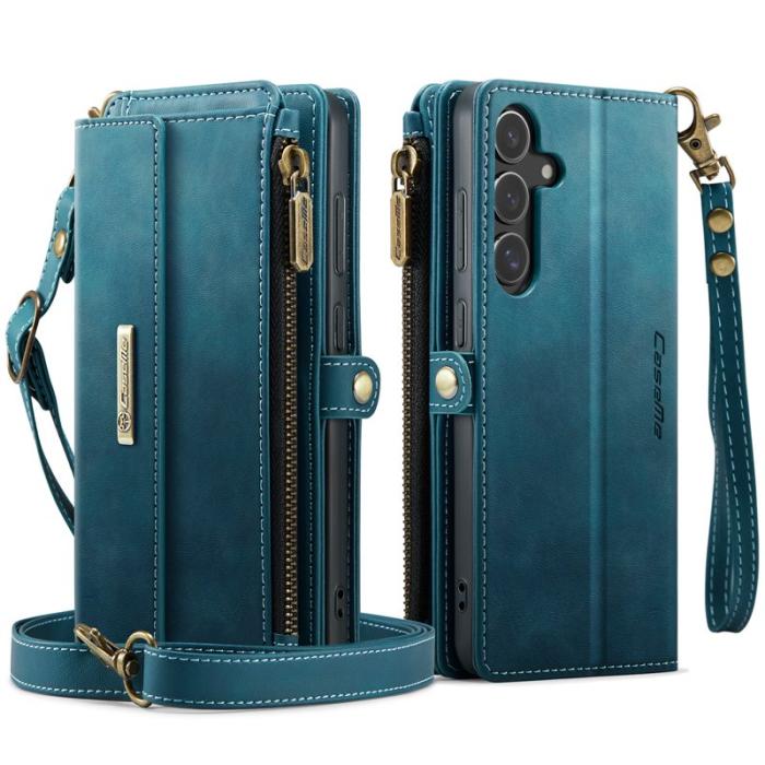 Caseme - CASEME Plånboksfodral till Samsung Galaxy S25 - Grön, RFID-Skydd-Skydd