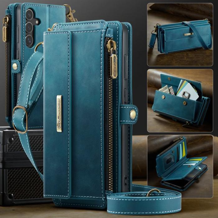 Caseme - CASEME Plånboksfodral till Samsung Galaxy S25 - Grön, RFID-Skydd-Skydd