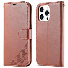 AZNS - AZNS iPhone 16 Pro Stand Pl&aring;nboksfodral Anti-Drop Konstl&auml;der - Brun