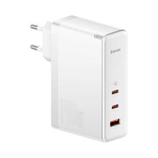 BASEUS - Baseus GaN5 EU Väggladdare USB-A Till 2x USB-C 140W - Vit