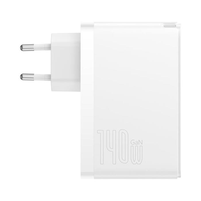 BASEUS - Baseus GaN5 EU Väggladdare USB-A Till 2x USB-C 140W - Vit