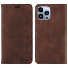 BETOPNICE - BETOPNICE 003 iPhone 12 Pro Max Pl&aring;nboksfodral Konstl&auml;der - Brun