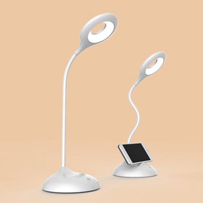 UTGATT5 - Trådlös LED-läslampa med klämma + micro USB-kabel - Vit