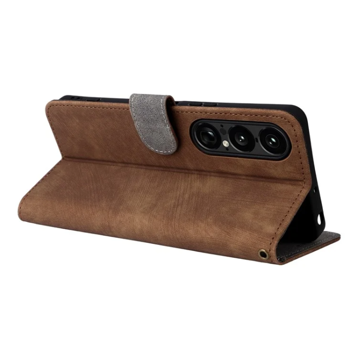 A-One Brand - Sony Xperia 1 VII Plånboksfodral RFID Kickstand med rem - Brun