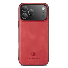DG.MING - DG.MING Mobilskal till iPhone 17 Pro PU L&auml;der + TPU Hybrid - R&ouml;d