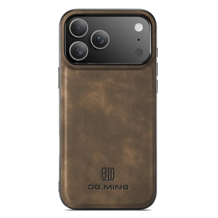 DG.MING - DG.MING Mobilskal till iPhone 17 Pro PU Läder PC + TPU Hybrid - Brun