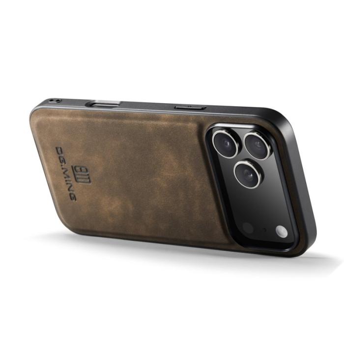 DG.MING - DG.MING Mobilskal till iPhone 17 Pro PU Läder PC + TPU Hybrid - Brun