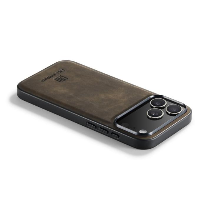 DG.MING - DG.MING Mobilskal till iPhone 17 Pro PU Läder PC + TPU Hybrid - Brun
