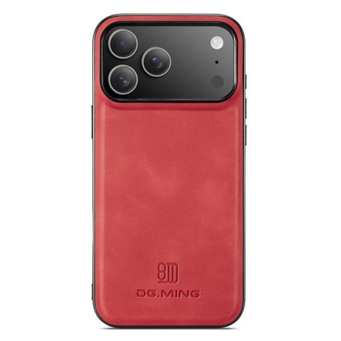 DG.MING - DG.MING Mobilskal till iPhone 17 Pro PU Läder + TPU Hybrid - Röd
