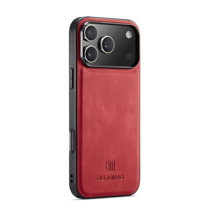 DG.MING - DG.MING Mobilskal till iPhone 17 Pro PU Läder + TPU Hybrid - Röd