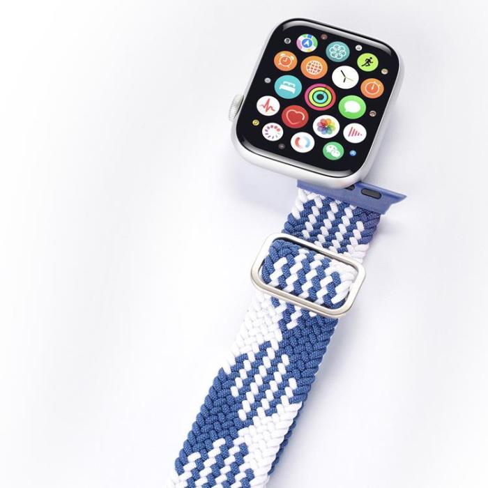 Dux Ducis - Dux Ducis Apple Watch 7/6/5/4/3/2/SE (41/40/38mm) Armband - Blå/Vit