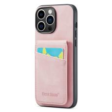 FIERRE SHANN - FIERRE SHANN f&ouml;r iPhone 14 Pro Max Fodral Kickstand KonstL&auml;der - Rosa