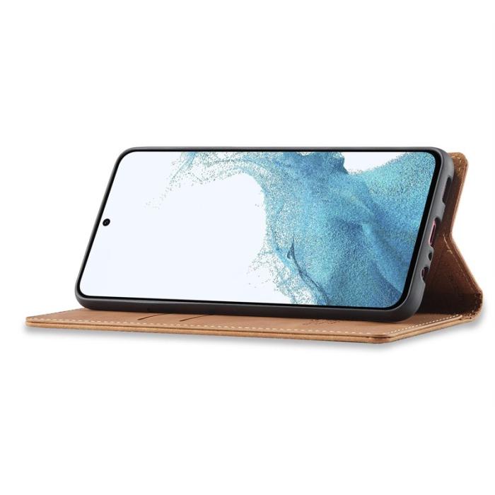 LC.imeeke - LC.IMEEKE Plånboksfodral för Samsung Galaxy S23 FE - Konstläder- Brun