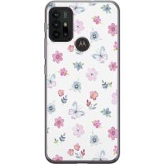 iSecrets - Mobilskal till Motorola Moto G30 med Blommor och fj&auml;rillar