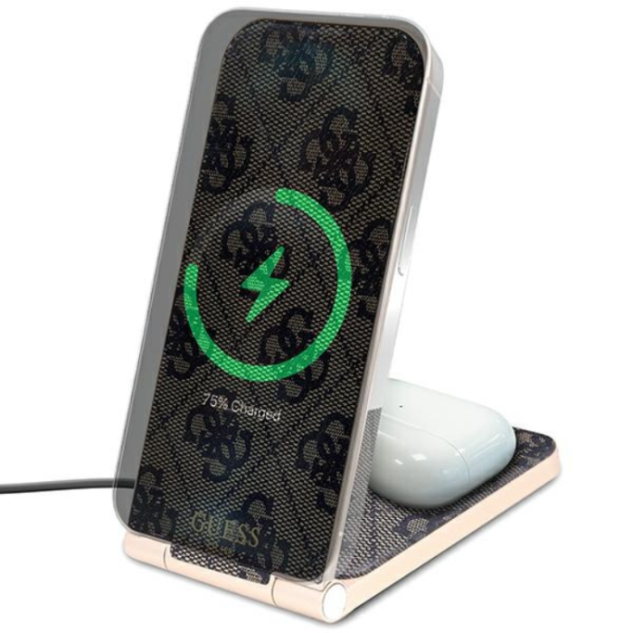 Guess - Guess Trådlös laddare Magsafe iPhone/Airpods 15W - Brun