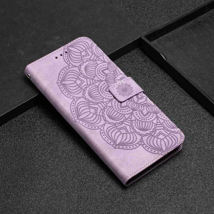 OEM - iPhone 14 Pro Max Plånboksfodral Mandala Flower - Lila