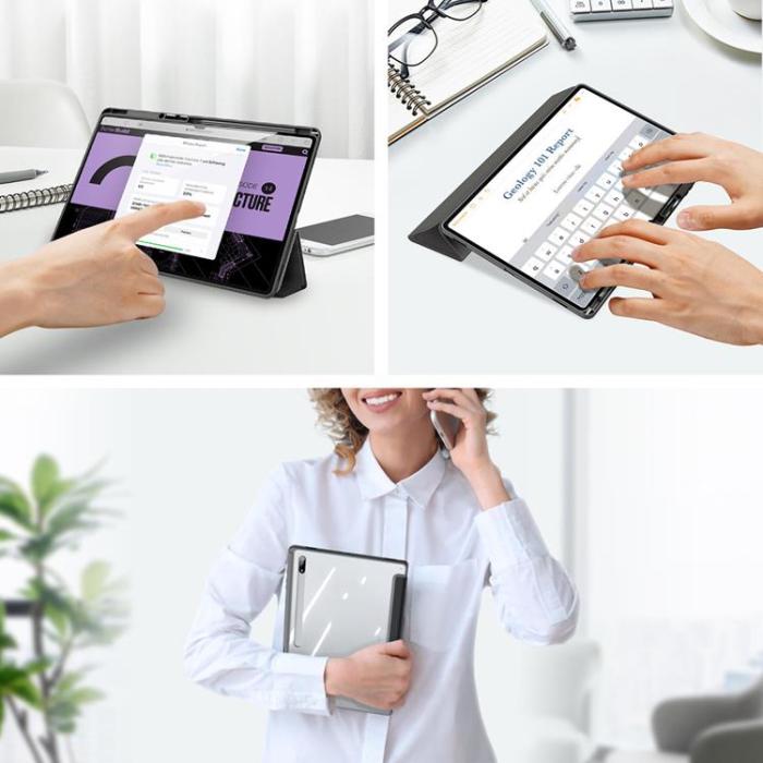 UTGATT1 - Dux Ducis Galaxy Tab S8 Ultra Skal Toby Armored Flip Smart - Svart