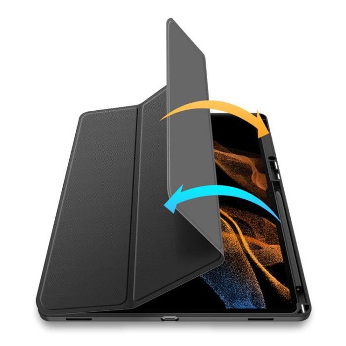 UTGATT1 - Dux Ducis Galaxy Tab S8 Ultra Skal Toby Armored Flip Smart - Svart