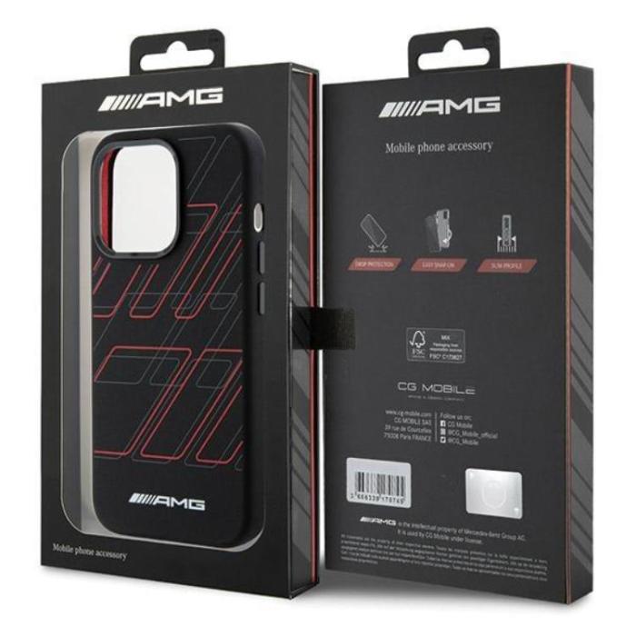 Mercedes - AMG iPhone 15 Pro Mobilskal MagSafe Silikon Large Rhombuses