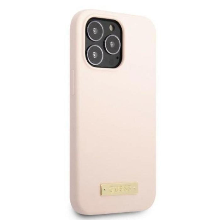 Guess - Guess iPhone 13 Pro Skal MagSafe Silicone Logo Plate - Rosa