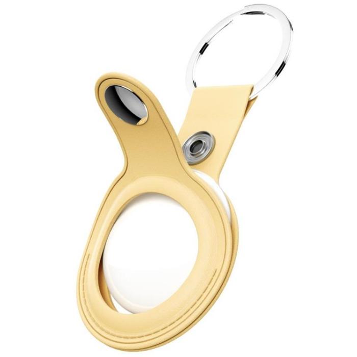KeyBudz - Keybudz Nyckelring i Läder För AirTag 2-pack - Gul