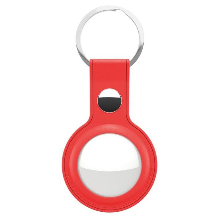 KeyBudz - Keybudz Nyckelring i Läder För AirTag 2-pack - Röd