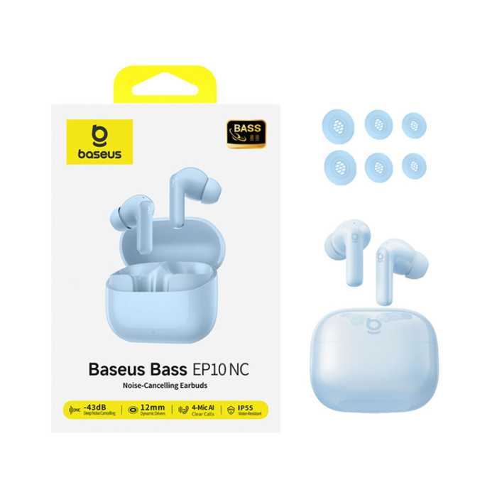BASEUS - BASEUS EP10 TWS Trådlösa Hörlurar In-Ear med ANC - Blå