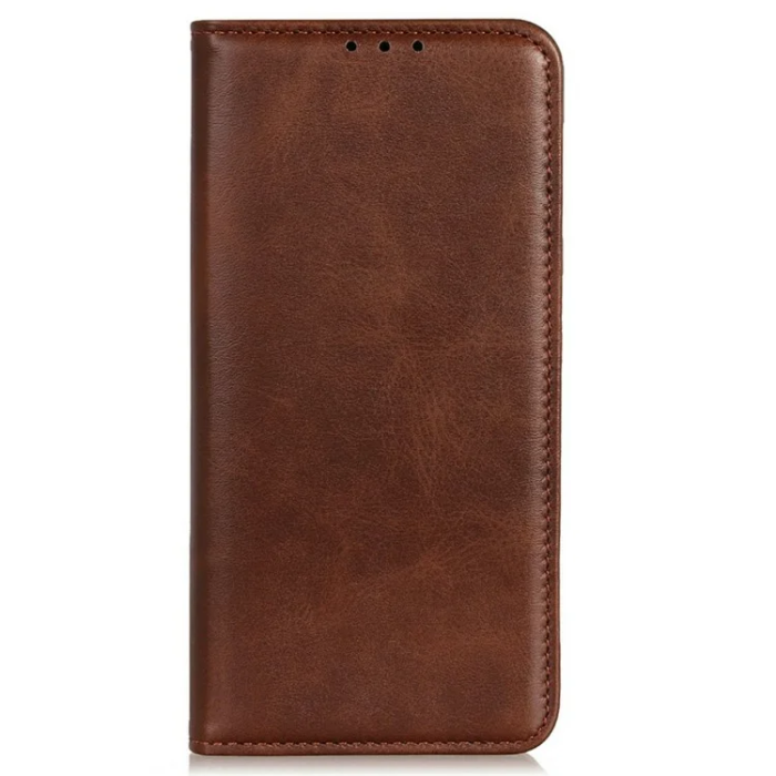 A-One Brand - iPhone 17 Plånboksfodral Äkta läder - Coffee