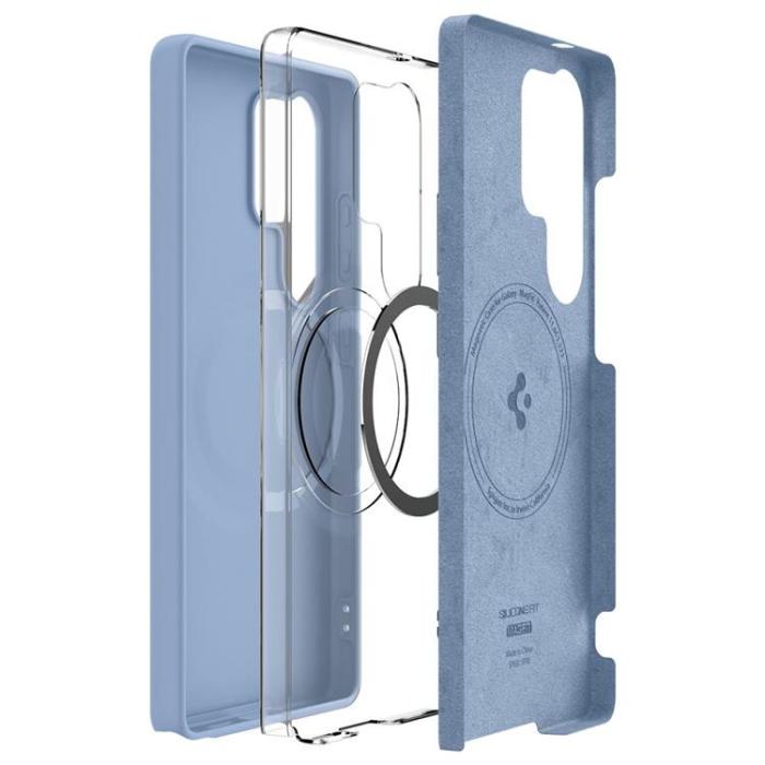 Spigen - Spigen Galaxy S25 Ultra Mobilskal Magsafe Silikon Fit - Blå