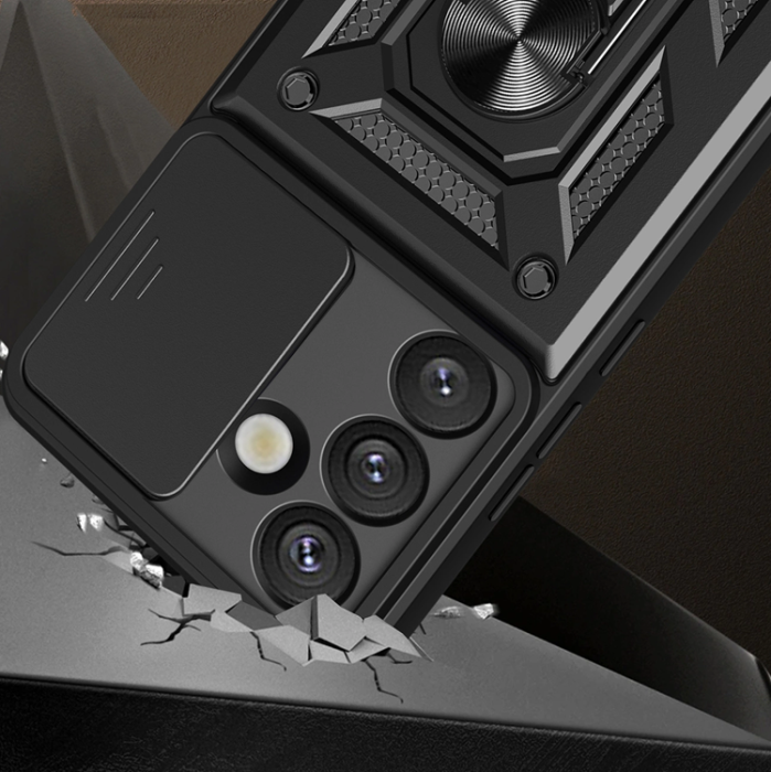 A-One Brand - Galaxy Z Flip 7 Mobilskal Hybrid Armor Camshield - Svart