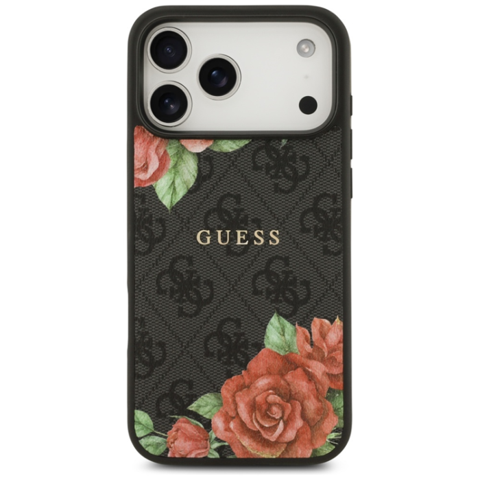 Guess - Guess iPhone 17 Pro Mobilskal Magsafe Flowers Print - Svart