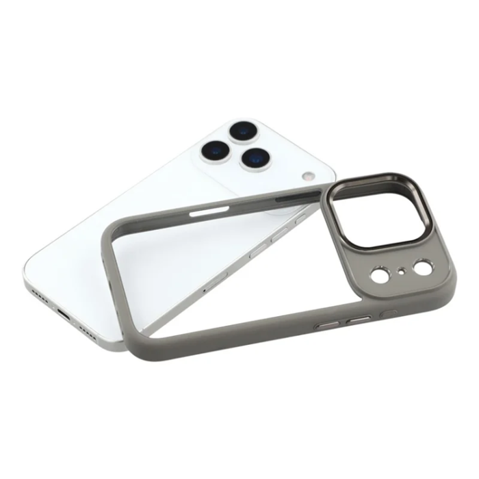 A-One Brand - FULEXIN Mobilskal till iPhone 17 Pro Crystal Clear + TPU - Titangrå