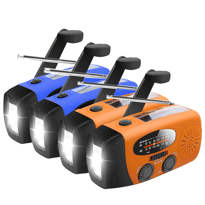 UTGATT1 - [4 PACK] Vevradio 2000mAh Powerbank, Ficklampa - 2 Blå 2 Orange