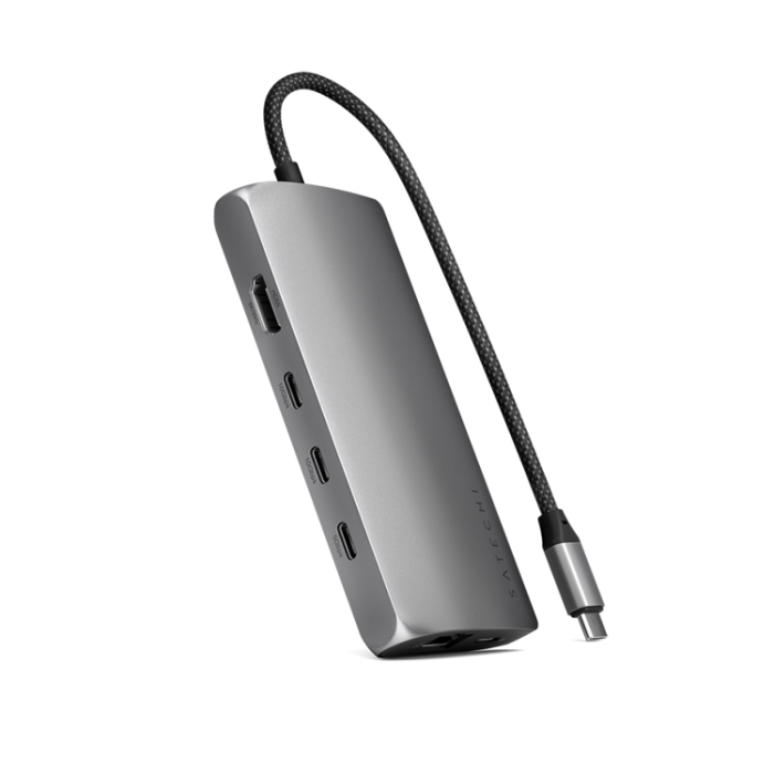 Satechi - Satechi USB-C Multiport HUB 8K med Ethernet V3 - Rymdgrå