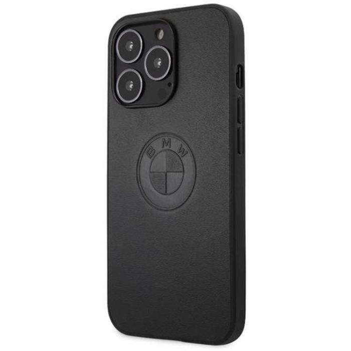 BMW - BMW iPhone 13 Pro/13 Mobilskal Läder Embossed - Svart