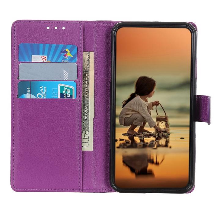 OEM - LITCHI Samsung Galaxy S26 Ultra Fodral PU Läder - Lila
