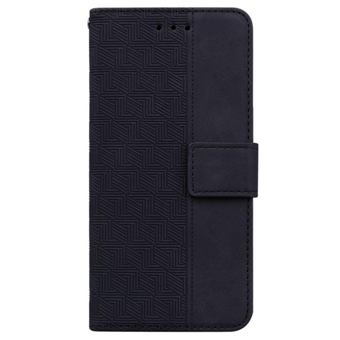 OEM - Samsung Galaxy S26 / S26 Pro Fodral Geometriskt Mönster Äkta Läder - Svart
